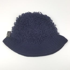 Navy Loop Knit Brim Beanie {Chuns}
